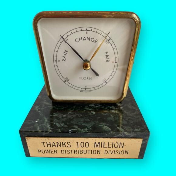 Vintage Desktop Weather Station Florn Made In Germany Marble Base - Picture 8 of 8